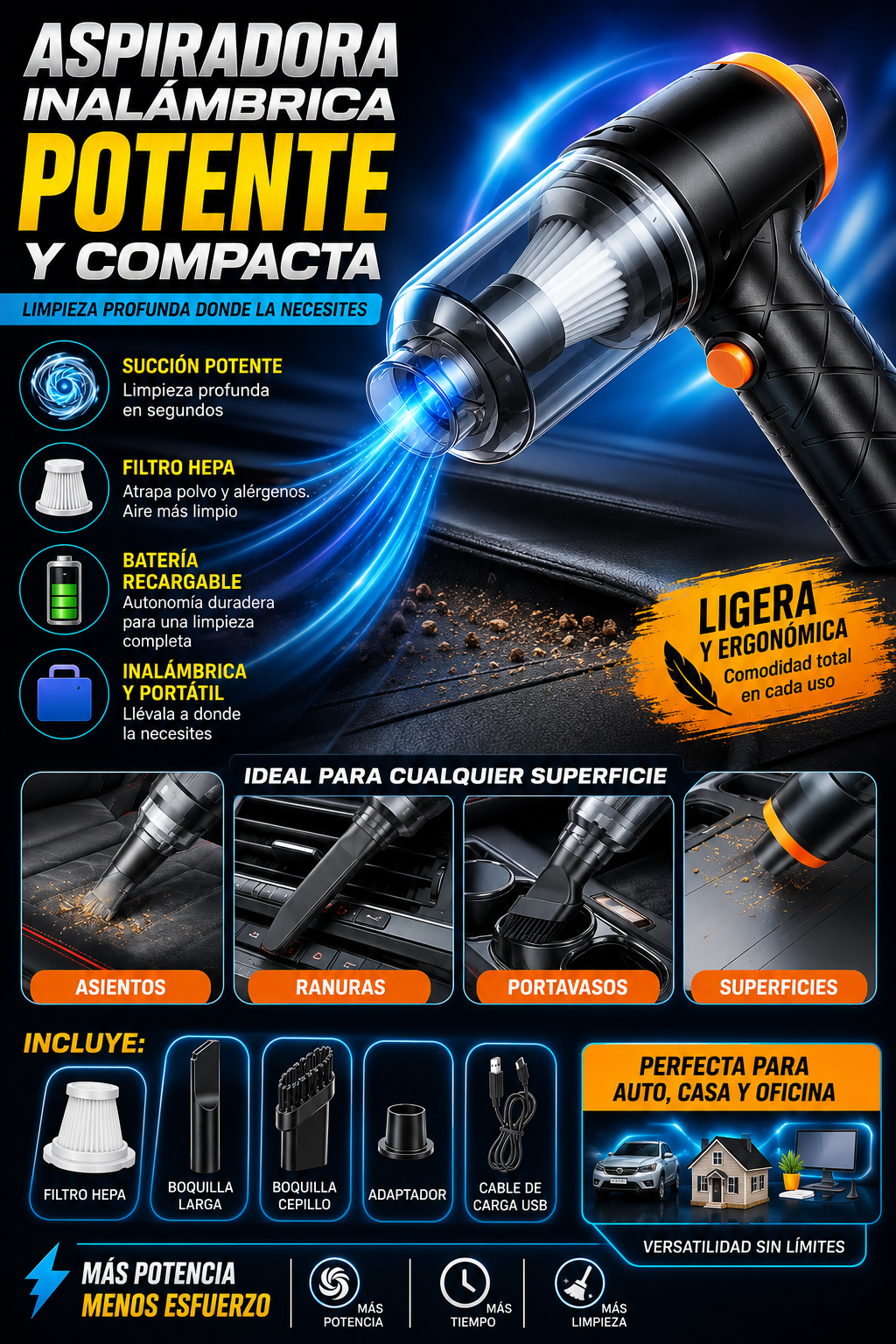 Mini Aspiradora 3 En 1