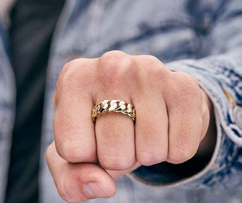 Anillo Cubano en Oro Laminado - imagen 1