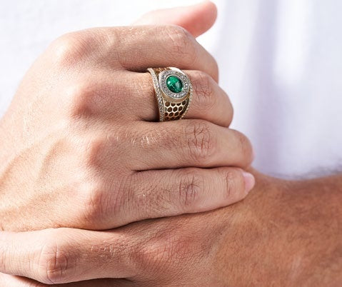 Anillo Panal en Oro Laminado - imagen 1