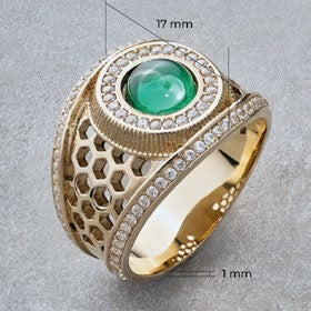 Anillo Panal en Oro Laminado - imagen 2