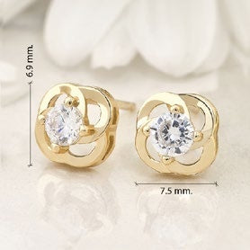 Aretes Espiral Plata Oro - imagen 2