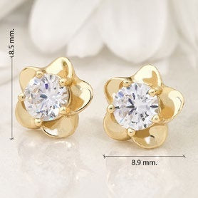 Aretes Flori Plata Oro - imagen 2