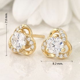Aretes Lotus Plata Oro - imagen 2