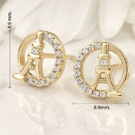 Aretes París Plata Oro - imagen 2