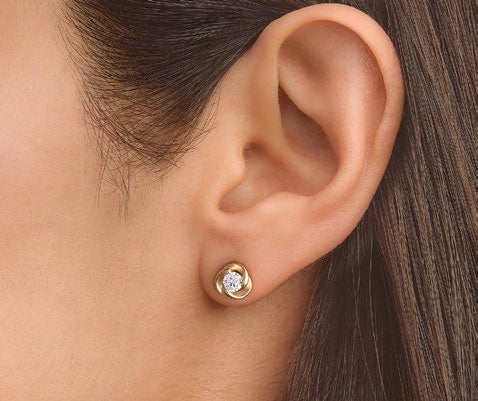 Aretes Topi Plata Oro - imagen 1