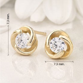 Aretes Topi Plata Oro - imagen 2