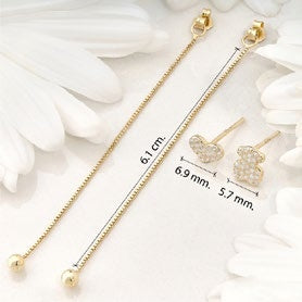 Aretes Velvet Plata Oro - imagen 2