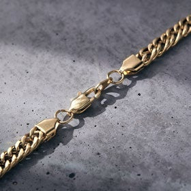 Cadena Barbada en Oro Laminado - imagen 3
