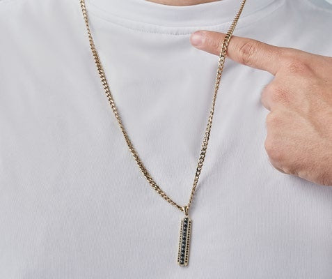 Dije Barra Pirámides en Oro Laminado - imagen 1