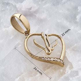 Dije Corazón Caballo en Oro Laminado - imagen 2