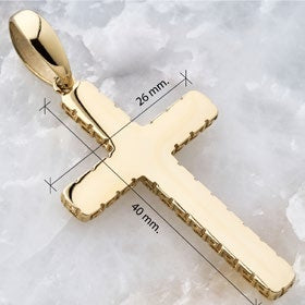 Dije Cruz Grabada en Oro Laminado - imagen 2