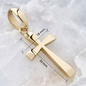 Dije Cruz Lisa en Oro Laminado - imagen 2