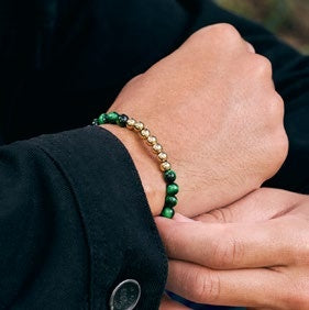 Pulsera Balines Centrales en Oro Laminado - imagen 2