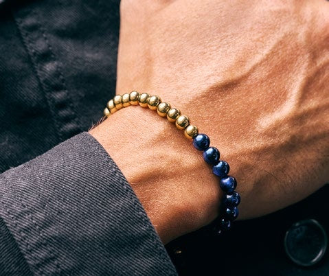 Pulsera Balines Laterales en Oro Laminado - imagen 1