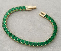 Pulso Tennis Cuadrado en Oro Laminado - imagen 1