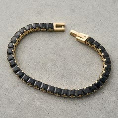 Pulso Tennis Cuadrado en Oro Laminado - imagen 2